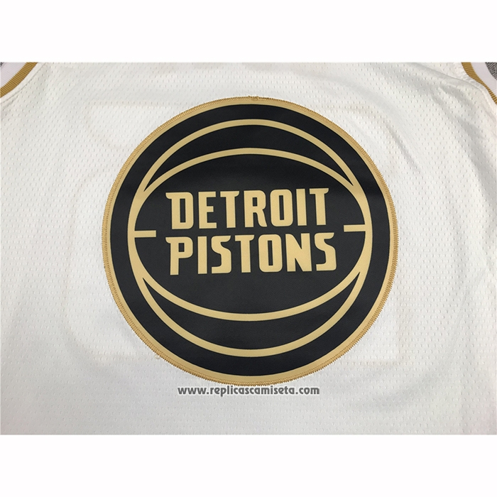 Camiseta Golden Edition Detroit Pistons Derrick Rose  #25 Blanco